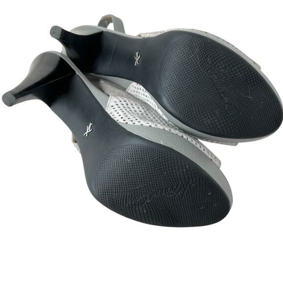 Kenneth Cole New York Perforated Leather Slingback Heels in Gray Women's Sz 7.5M - Picture 15 of 16